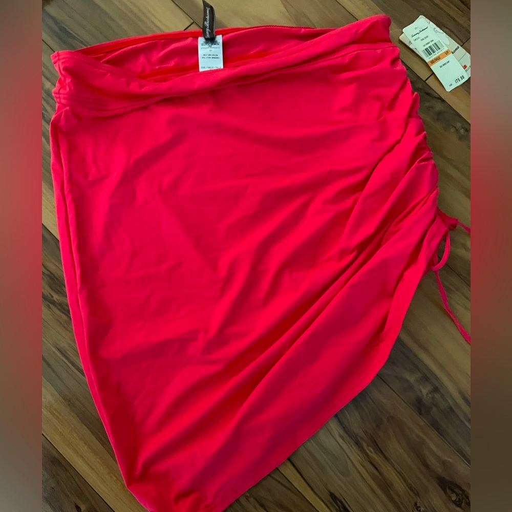 Tommy Bahama Vibrant Pink Ruched Skirt swim coverup size S